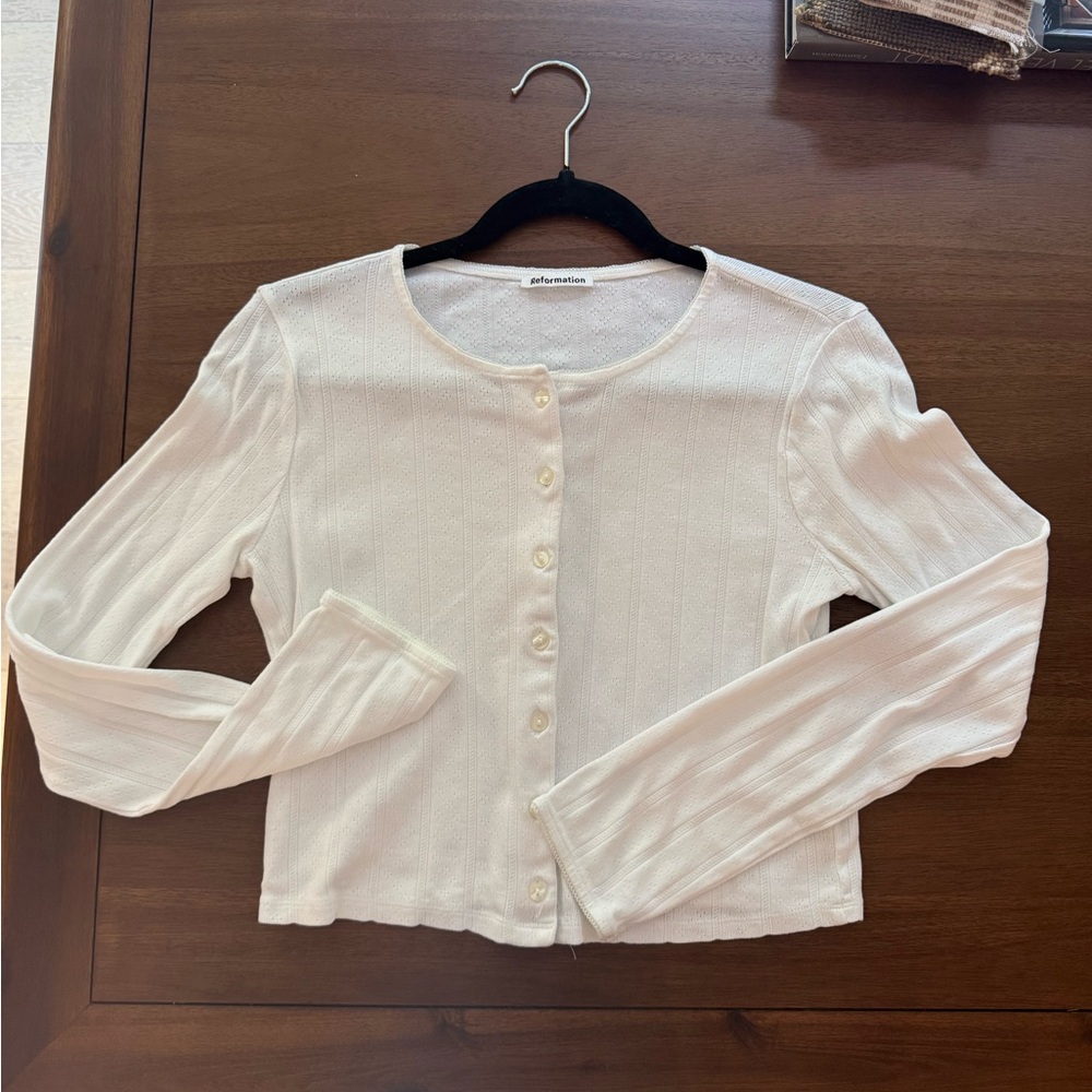 Reformation Button-Up Pointelle